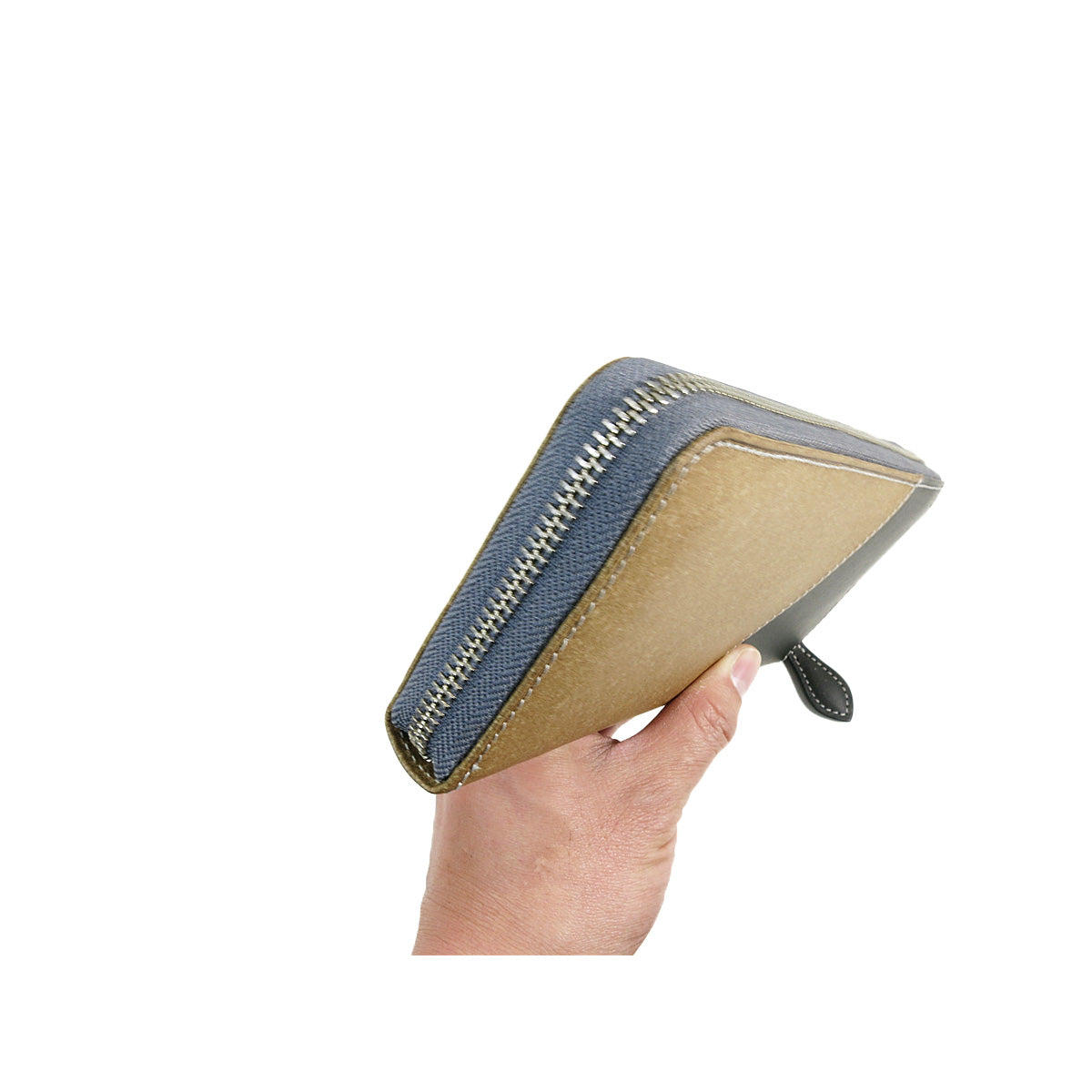 Recycled Leather Round Zip Long Wallet ZKM600