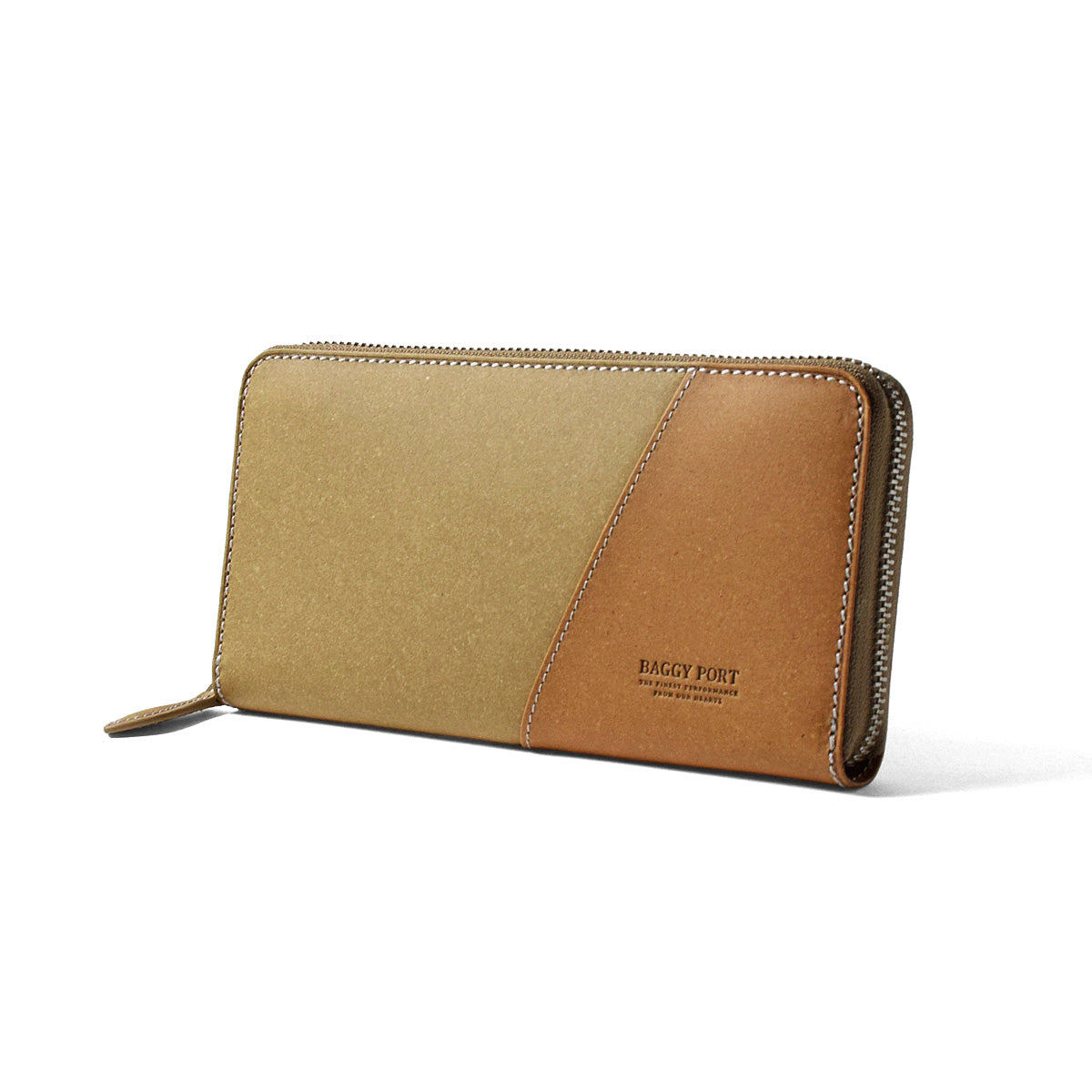 Recycled Leather Round Zip Long Wallet ZKM600