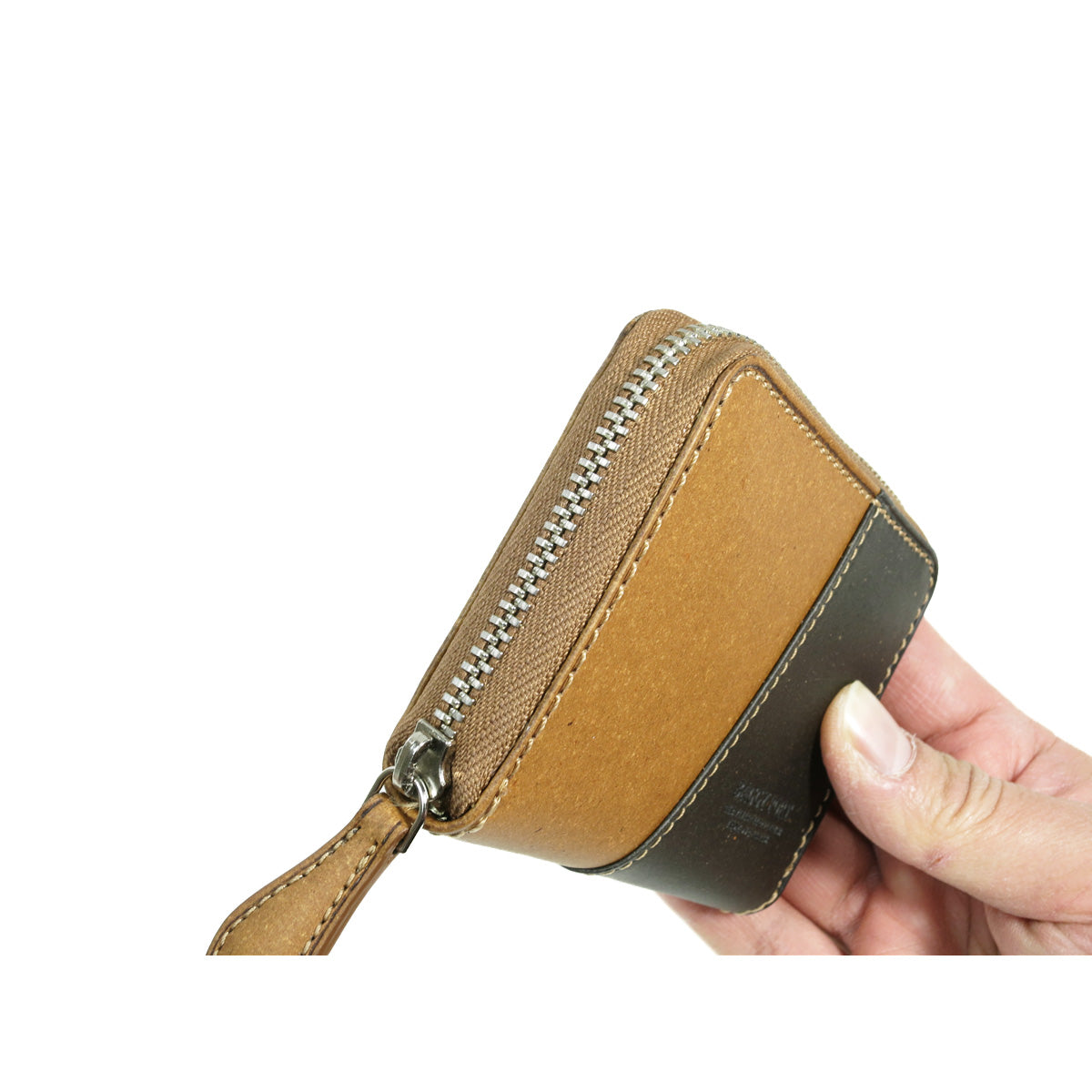 Recycled Leather Round Zipper Coin Purse ZKM604