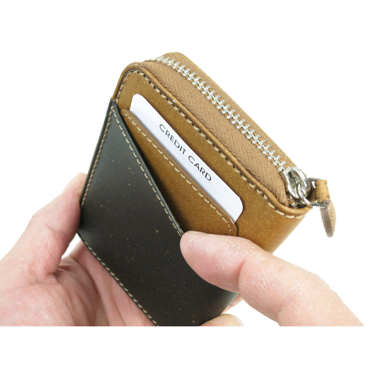 Recycled Leather Round Zipper Coin Purse ZKM604