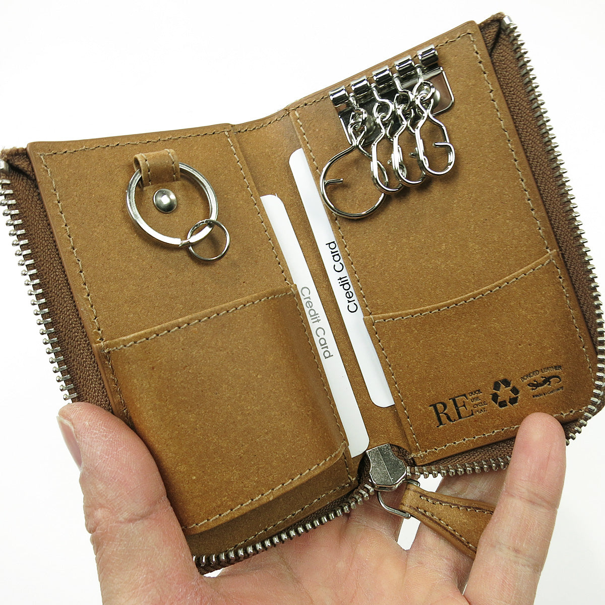 Recycled Leather Smart Key Compatible Key Case ZKM605