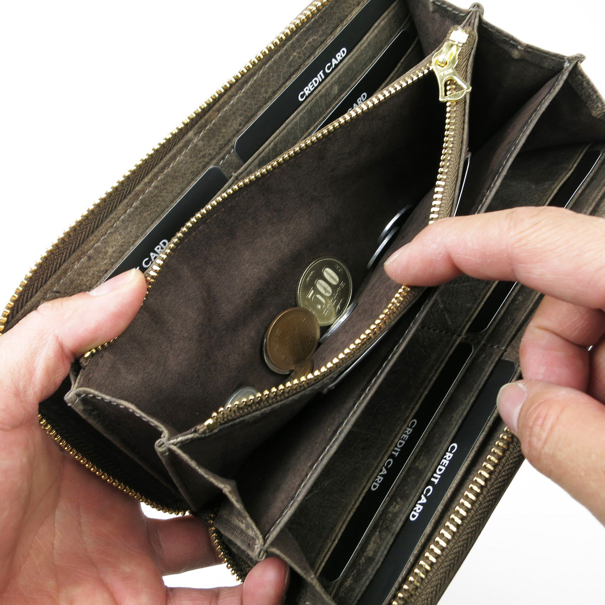 KUDU -Kudoo 皮革-圓形拉鍊長款皮夾 ZKM900