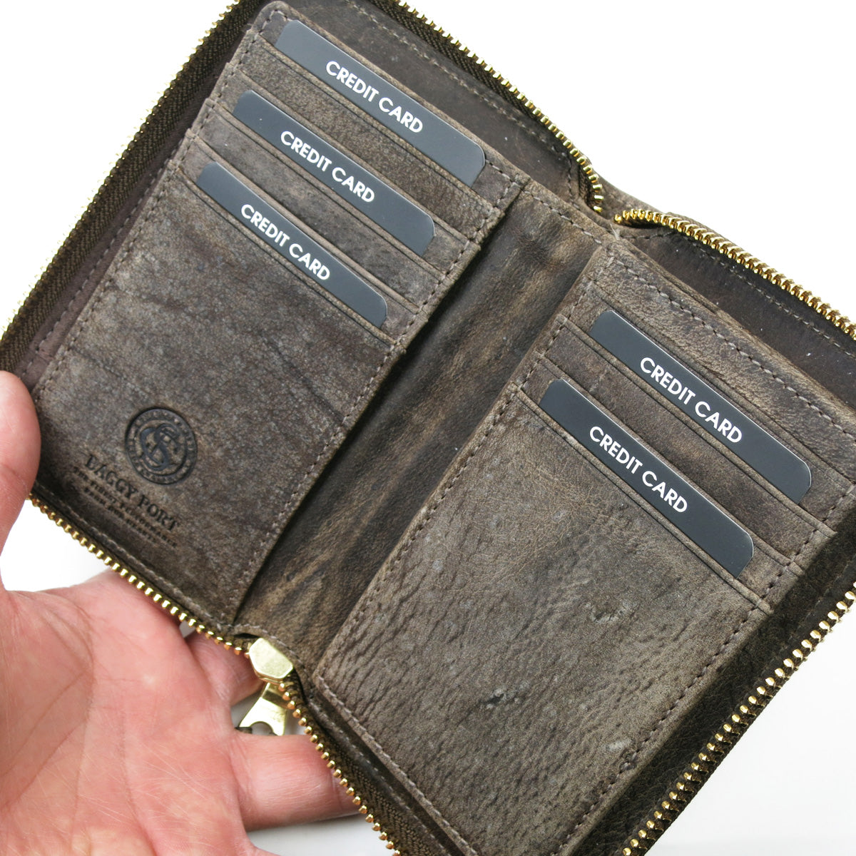 KUDU -Kudoo 皮革-圓形拉鍊半皮夾 ZKM901