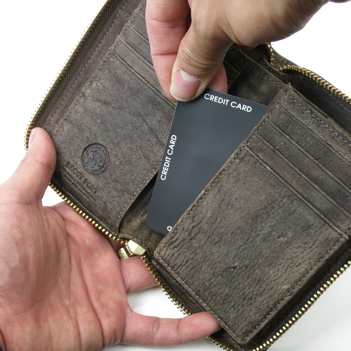 KUDU -Kudoo 皮革-圓形拉鍊半皮夾 ZKM901