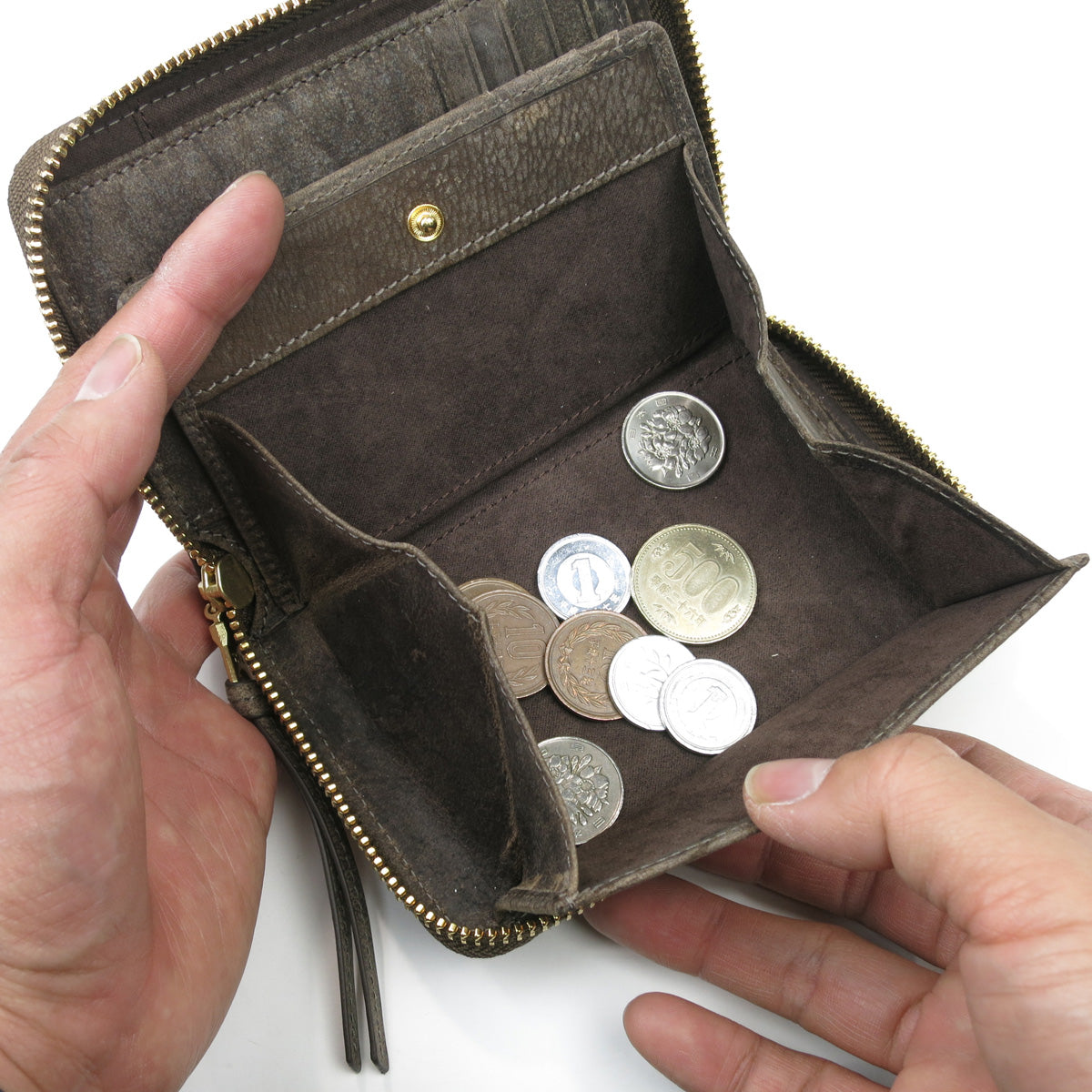 KUDU -Kudoo 皮革-圓形拉鍊半皮夾 ZKM901