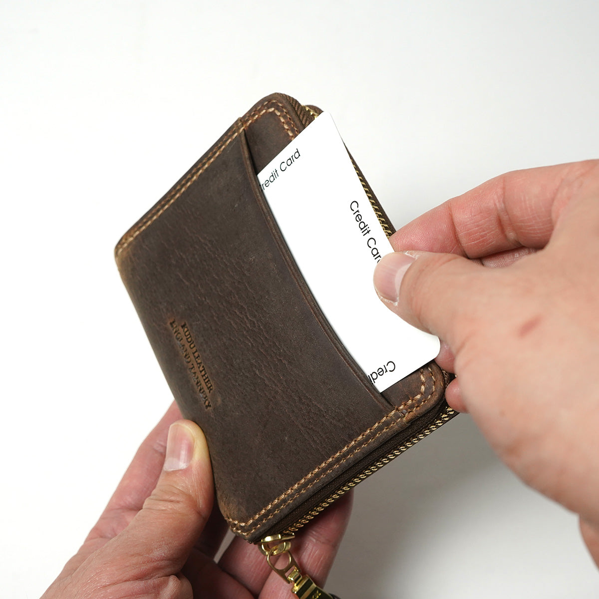 KUDU -Kudoo 皮革-圓形拉鍊緊湊型皮夾 ZKM904