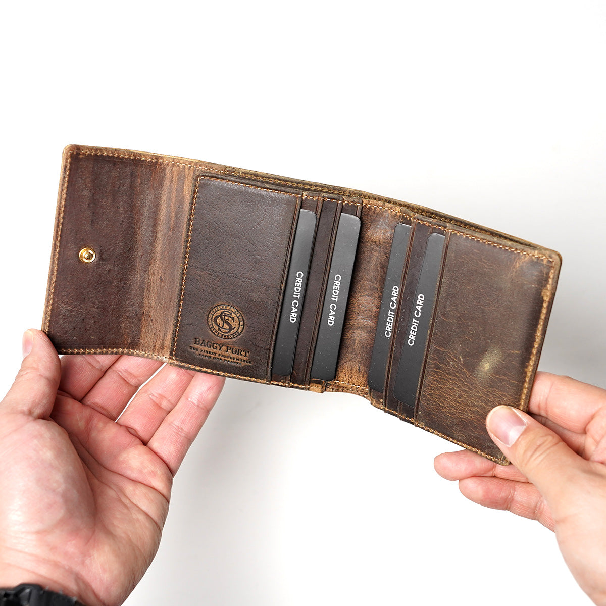 KUDU -Kudoo Leather- Compact Tri-fold Wallet ZKM906