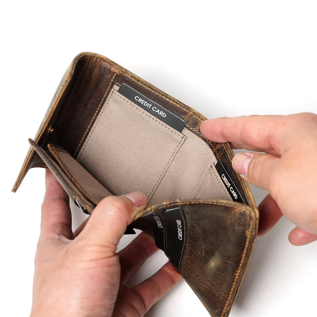 KUDU -Kudoo Leather- Compact Tri-fold Wallet ZKM906