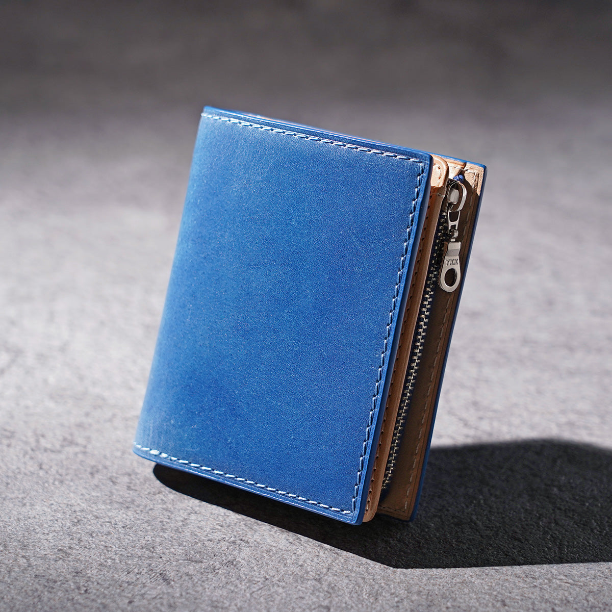 藍染め レザー コンパクトハーフ財布 ZYS082
