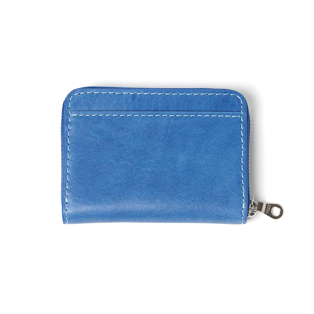 Indigo-dyed leather round zipper coin purse ZYS089