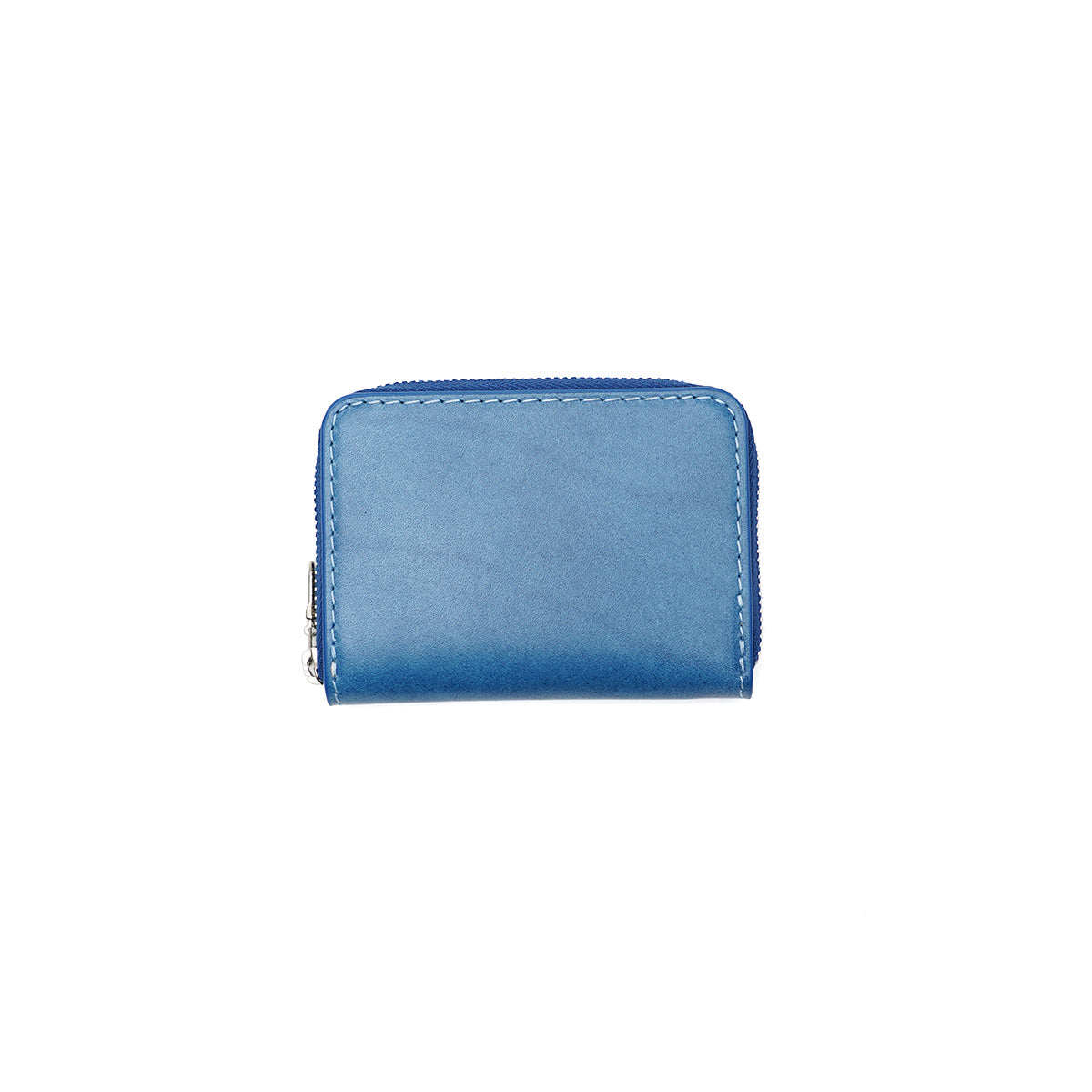 Indigo-dyed leather round zipper coin purse ZYS089