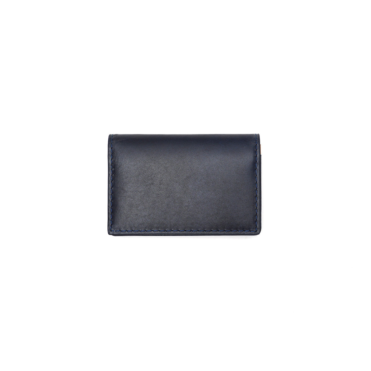 Indigo-dyed leather business card holder ZYS094