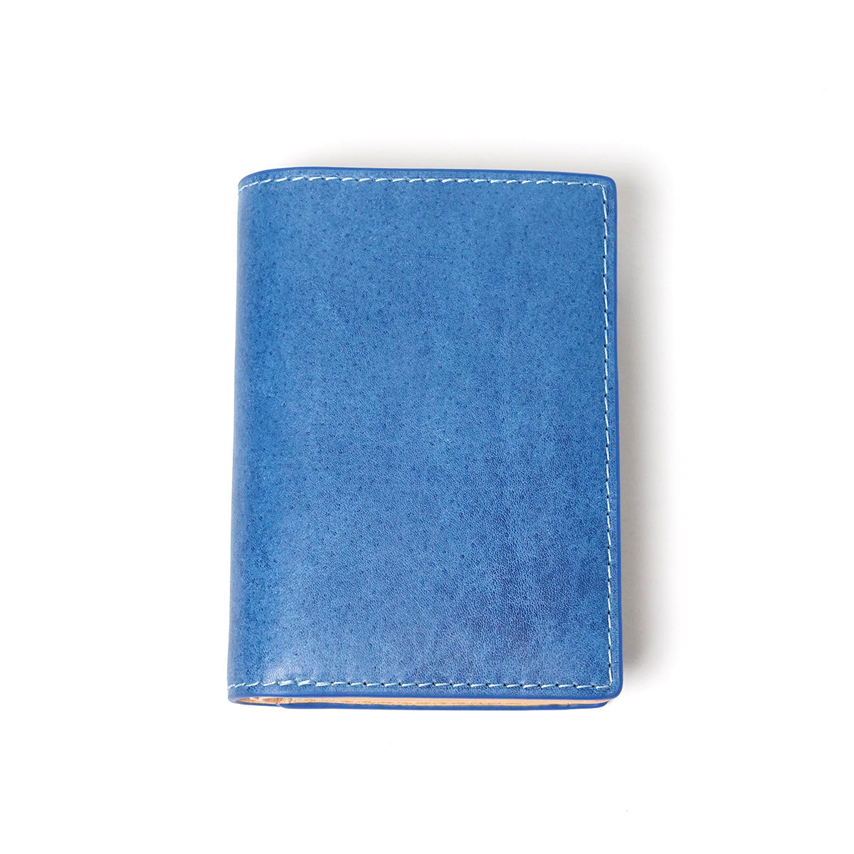 Indigo-dyed leather half wallet ZYS096