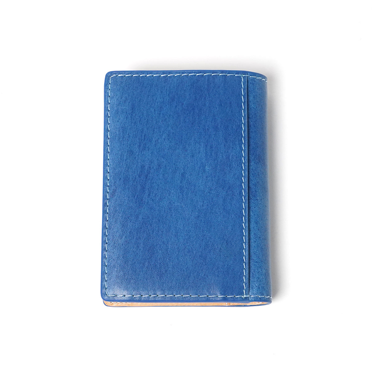 Indigo-dyed leather half wallet ZYS096