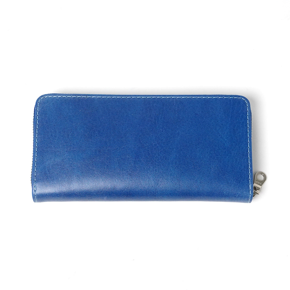 Indigo-dyed leather round zipper long wallet ZYS097