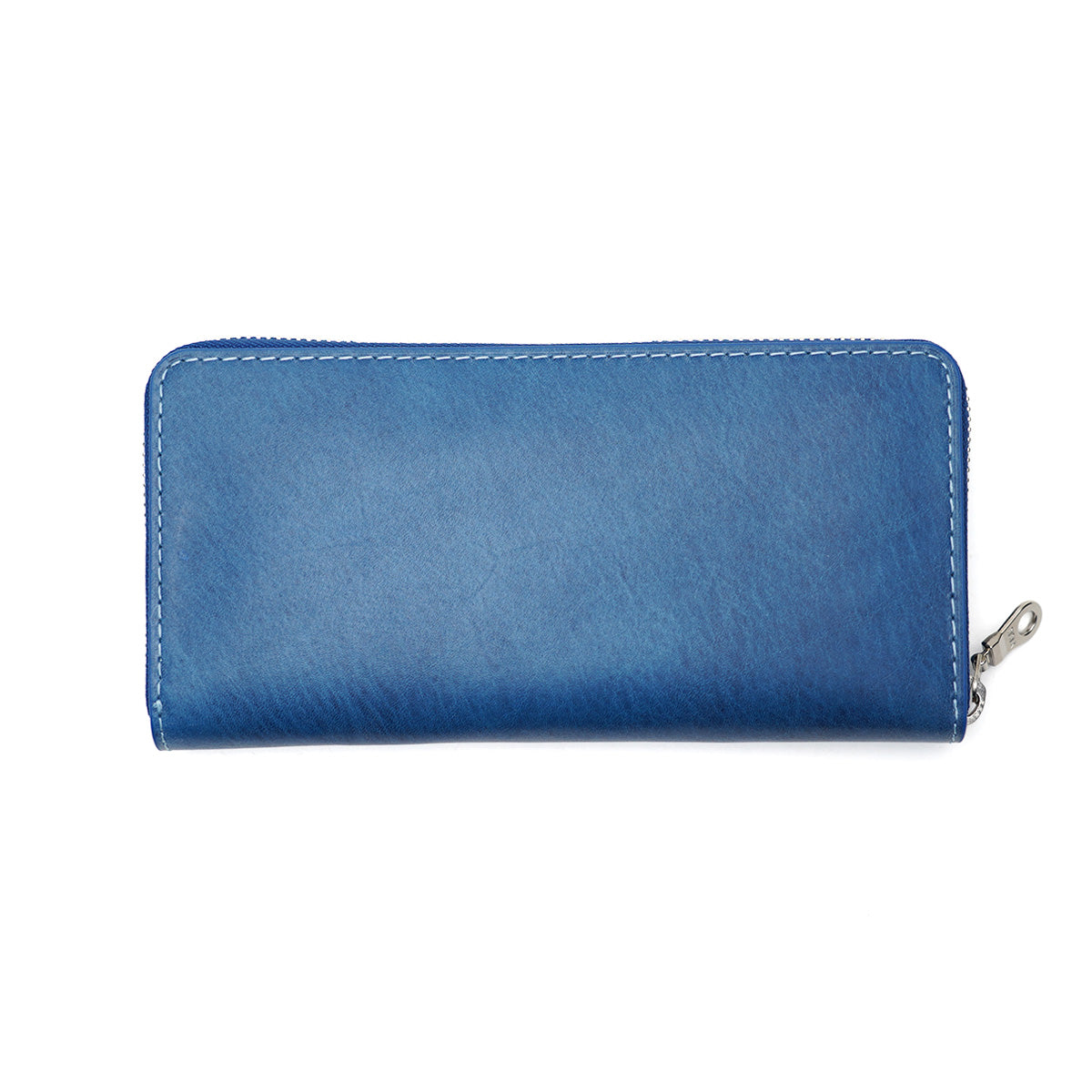Indigo-dyed leather round zipper long wallet ZYS097