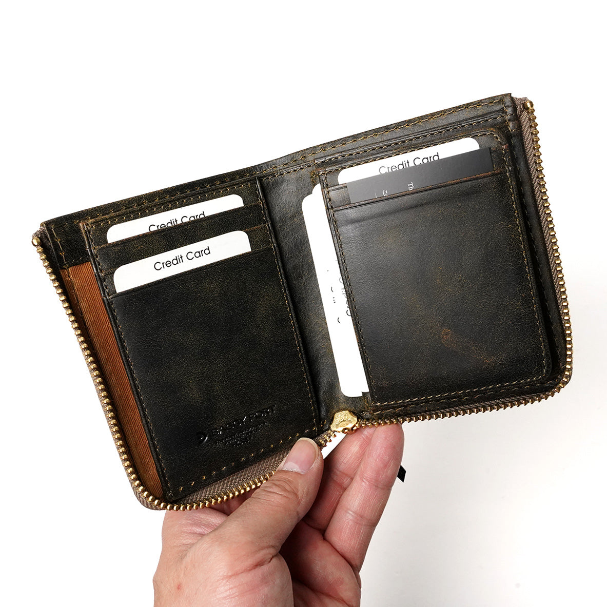 BLACK ON - L-shaped zipper compact half wallet ZYS1103