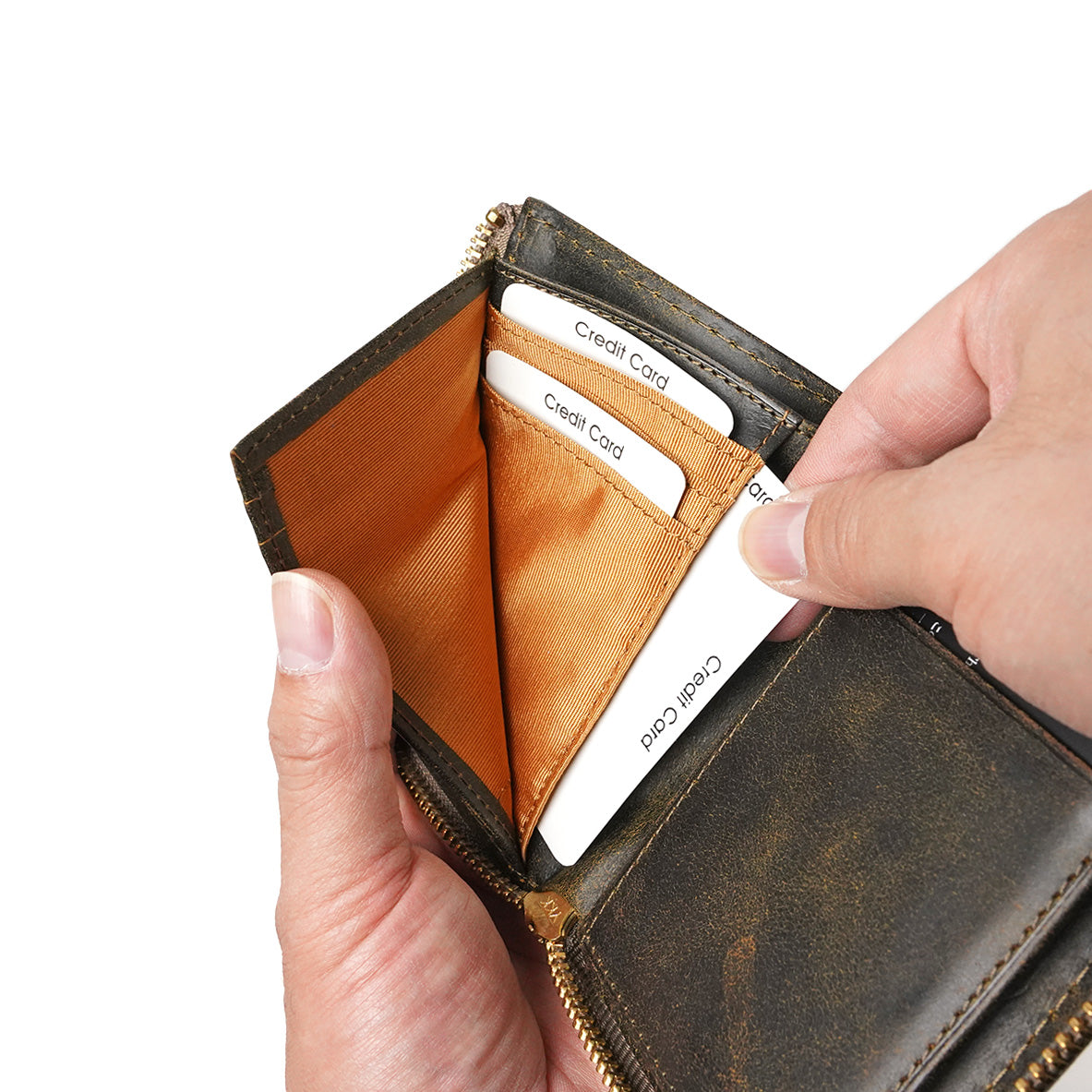 BLACK ON - L-shaped zipper compact half wallet ZYS1103