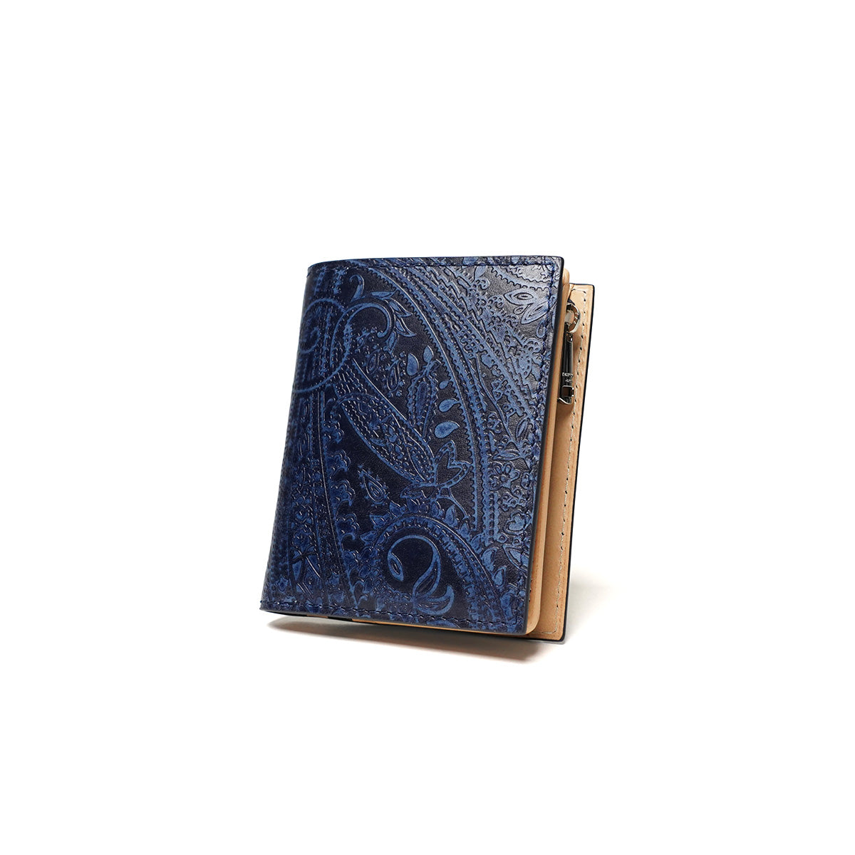 藍染め×ペイズリー コンパクトハーフ財布 ZYS189
