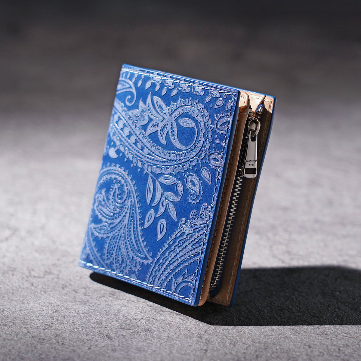 藍染め×ペイズリー コンパクトハーフ財布 ZYS189