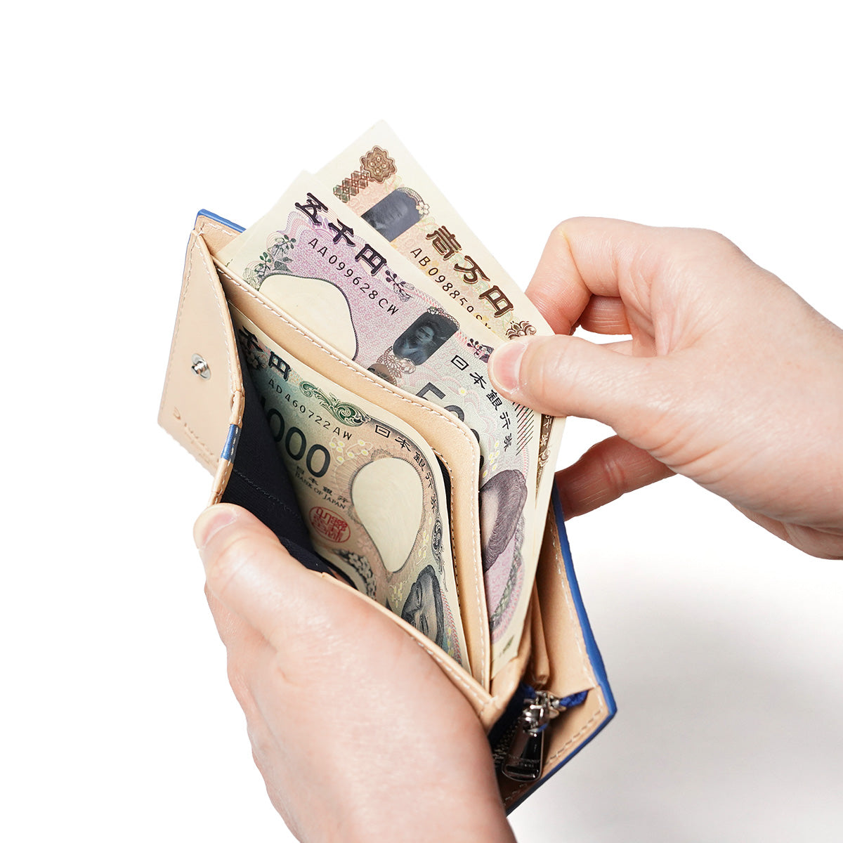 靛藍染色 x 佩斯利半錢包 ZYS196