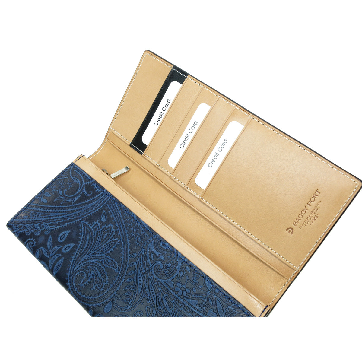 Indigo dye x Paisley long wallet ZYS190