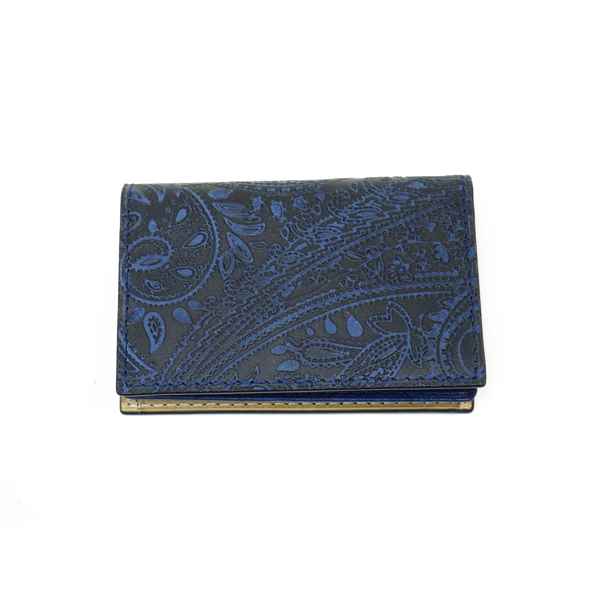Indigo dyed x Paisley business card holder ZYS194