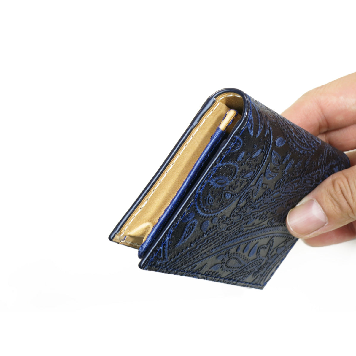 Indigo dyed x Paisley business card holder ZYS194