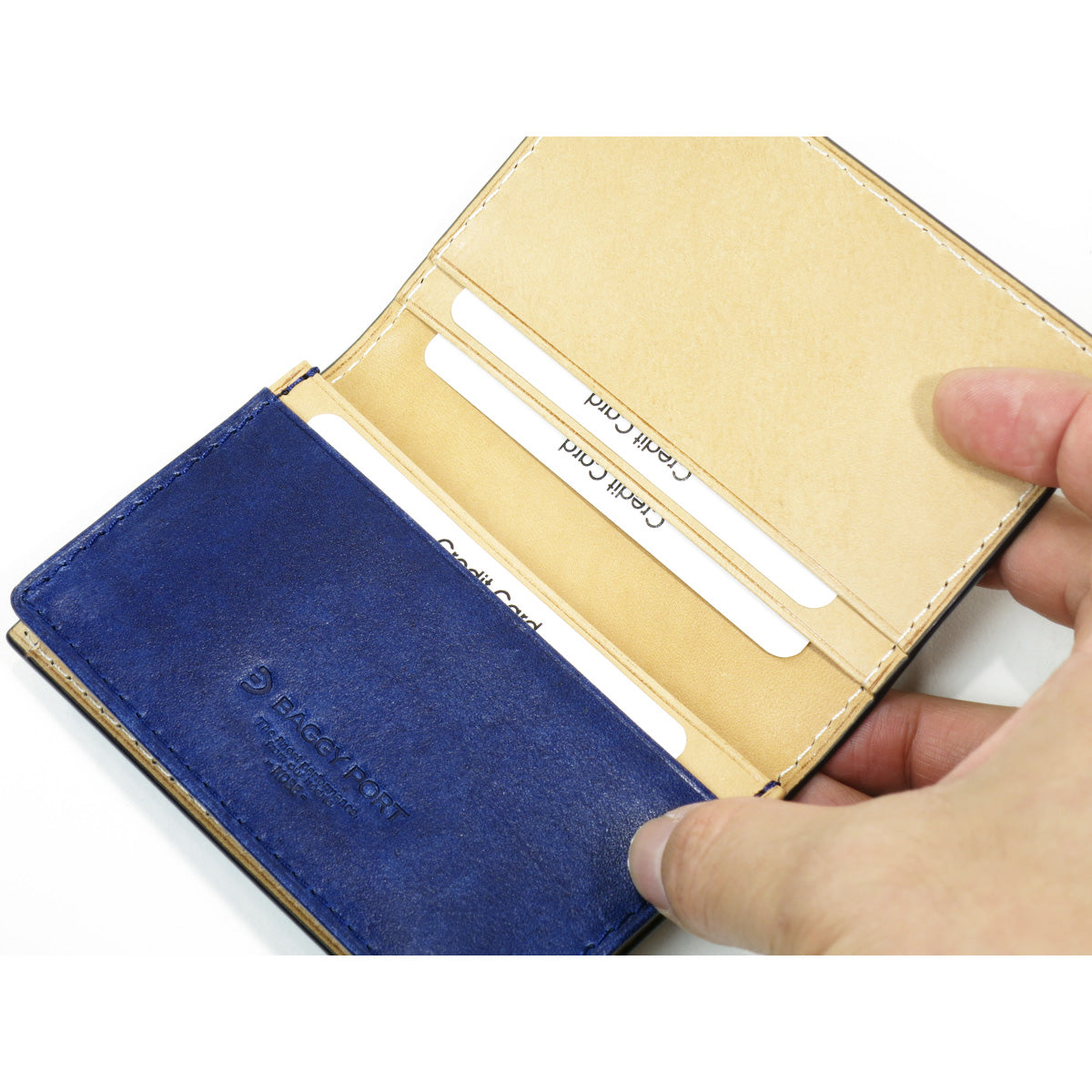 Indigo dyed x Paisley business card holder ZYS194