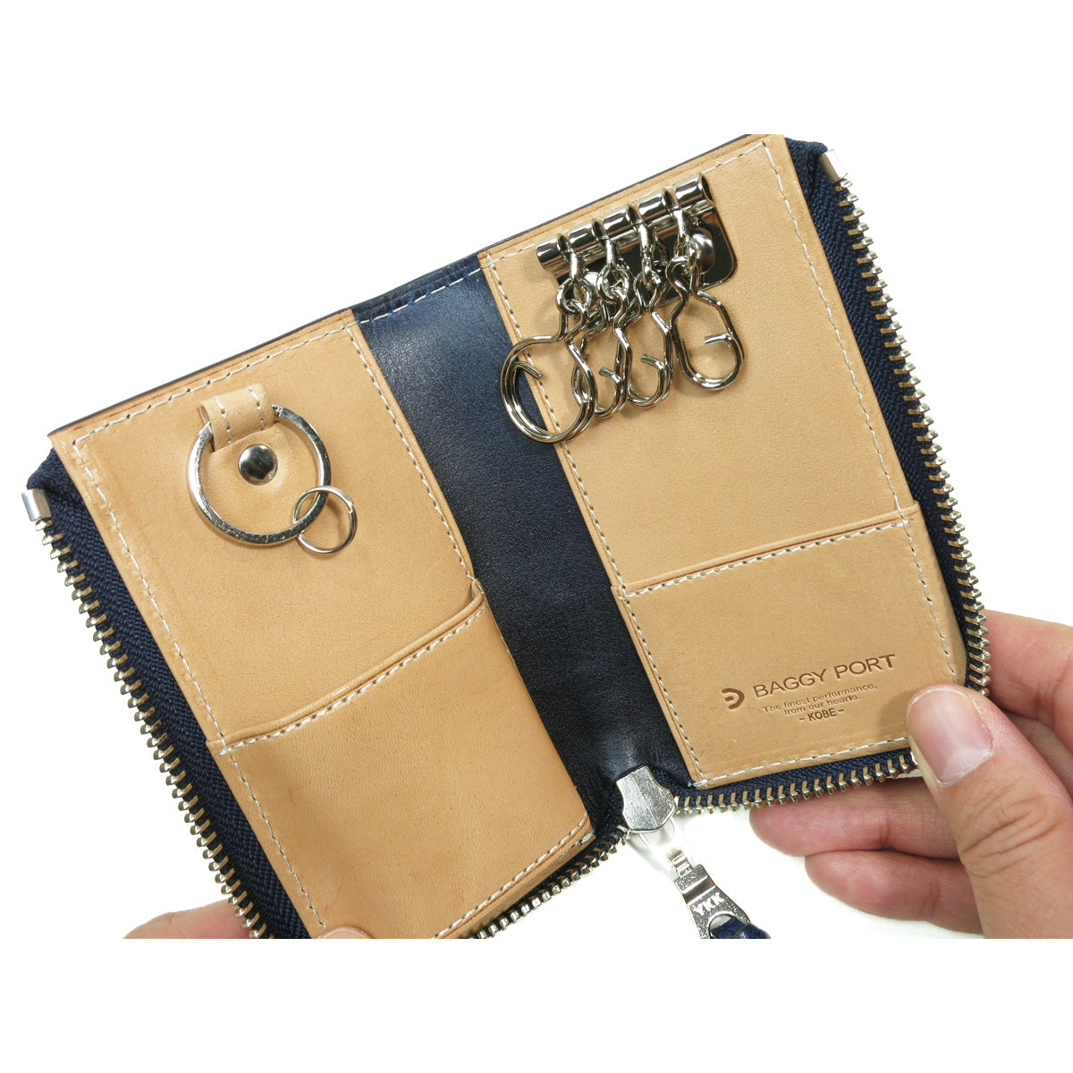 Indigo dyed x straight key case ZYS293