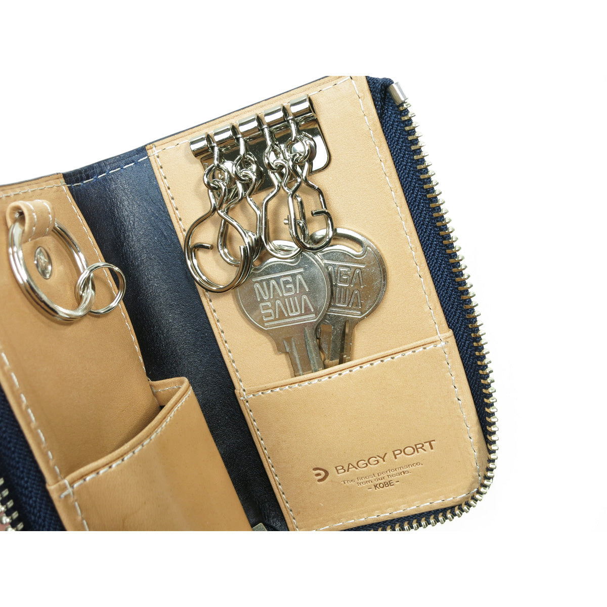 Indigo dyed x straight key case ZYS293