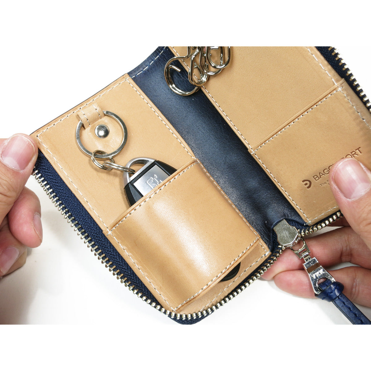 Indigo dyed x straight key case ZYS293