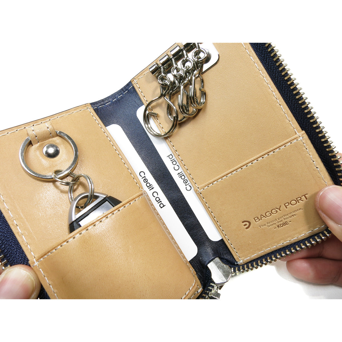 Indigo dyed x straight key case ZYS293