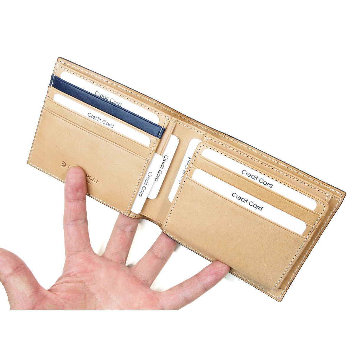 Indigo dyed x straight bifold wallet ZYS298