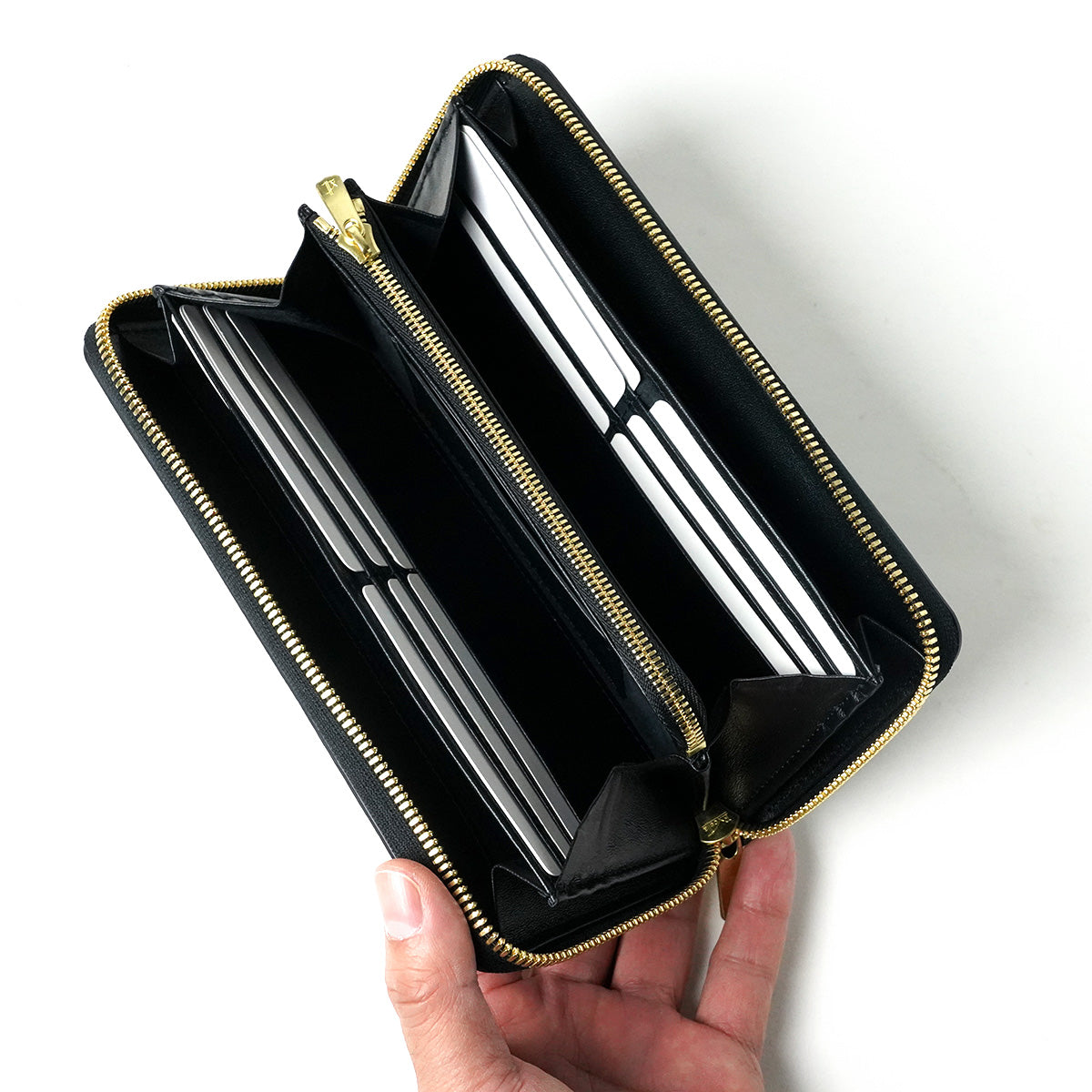 Himeji Kurozan Leather Round Zipper Long Wallet ZYS390
