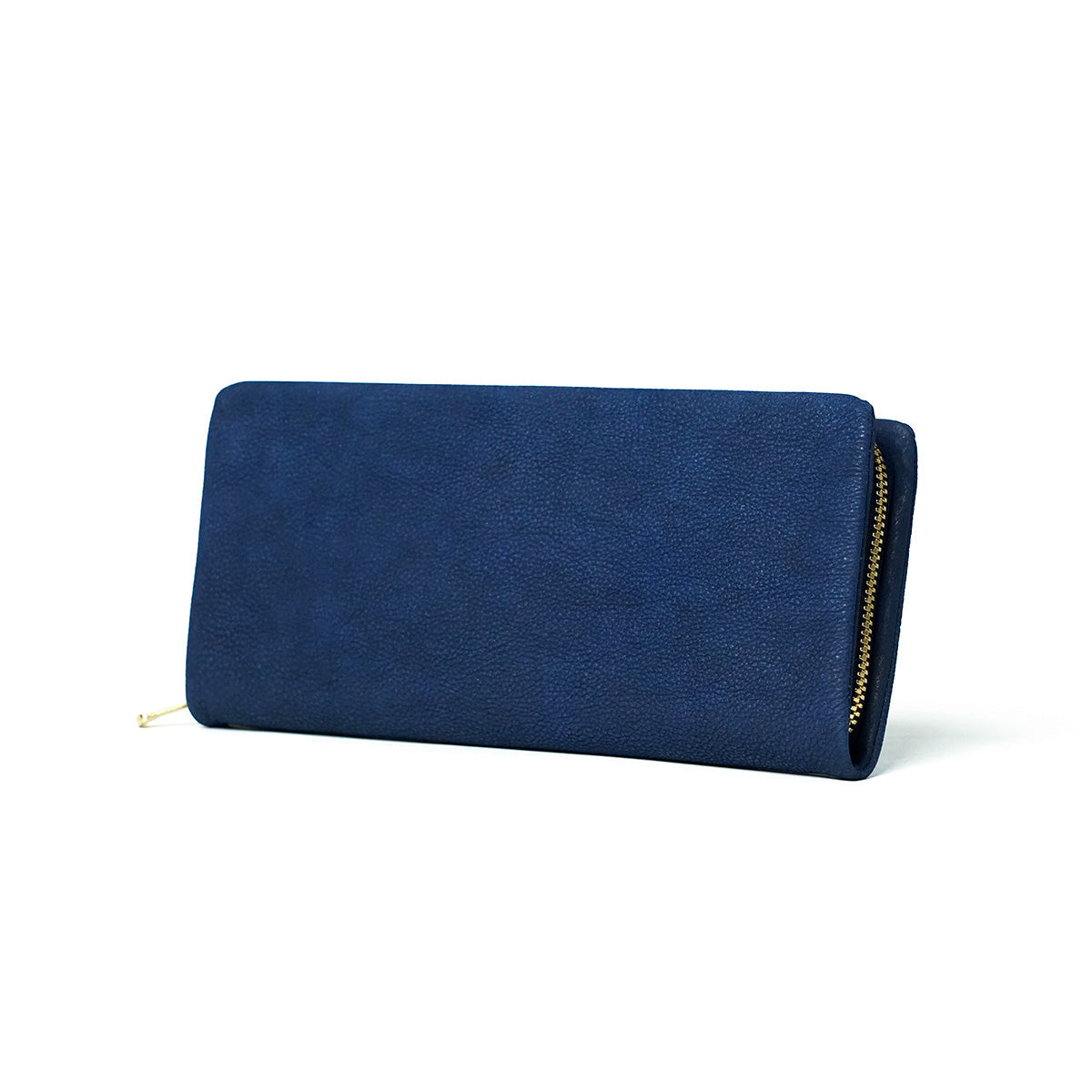 Indigo-dyed nubuck round zipper long wallet ZYS490