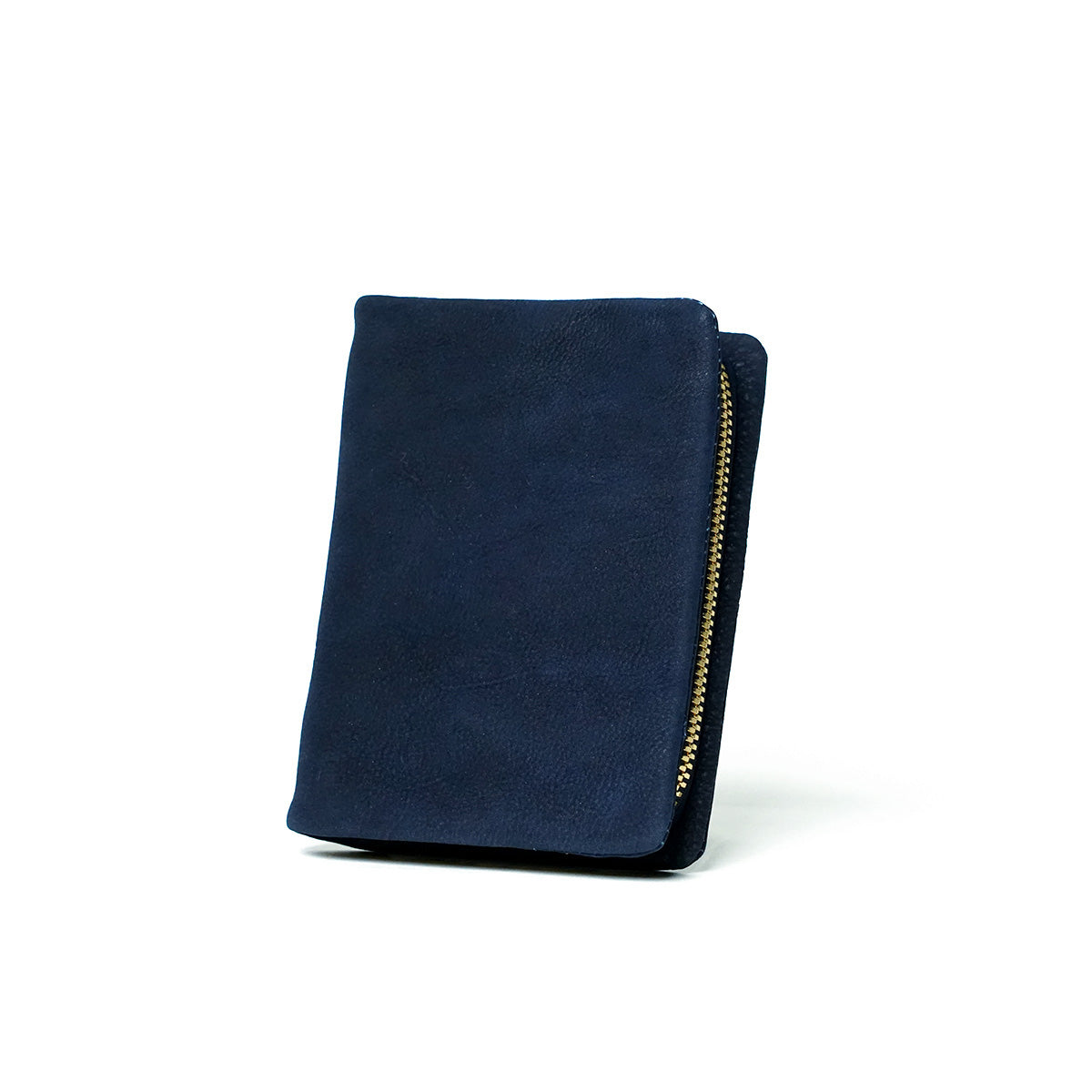Indigo-dyed nubuck round zipper half wallet ZYS491