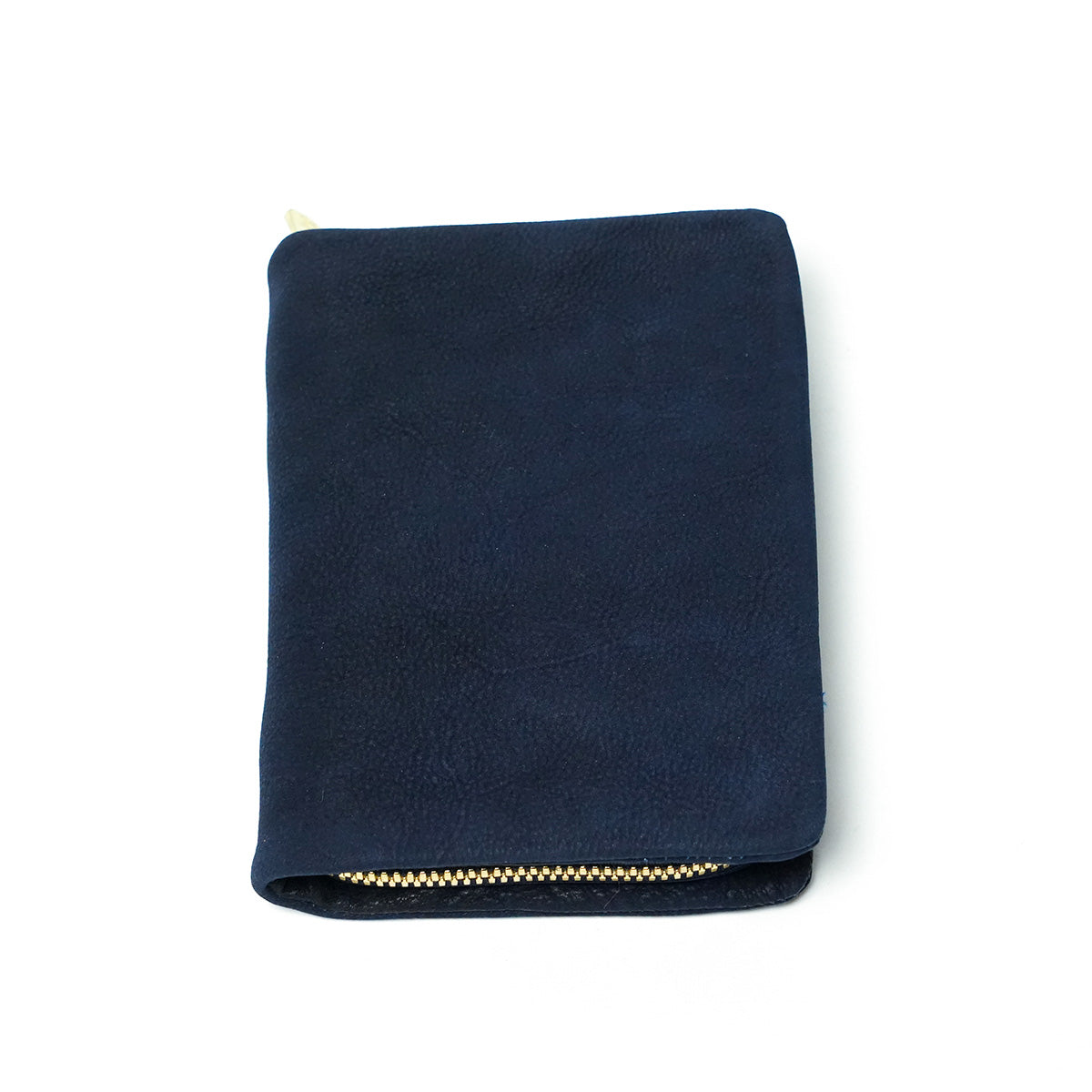 Indigo-dyed nubuck round zipper half wallet ZYS491
