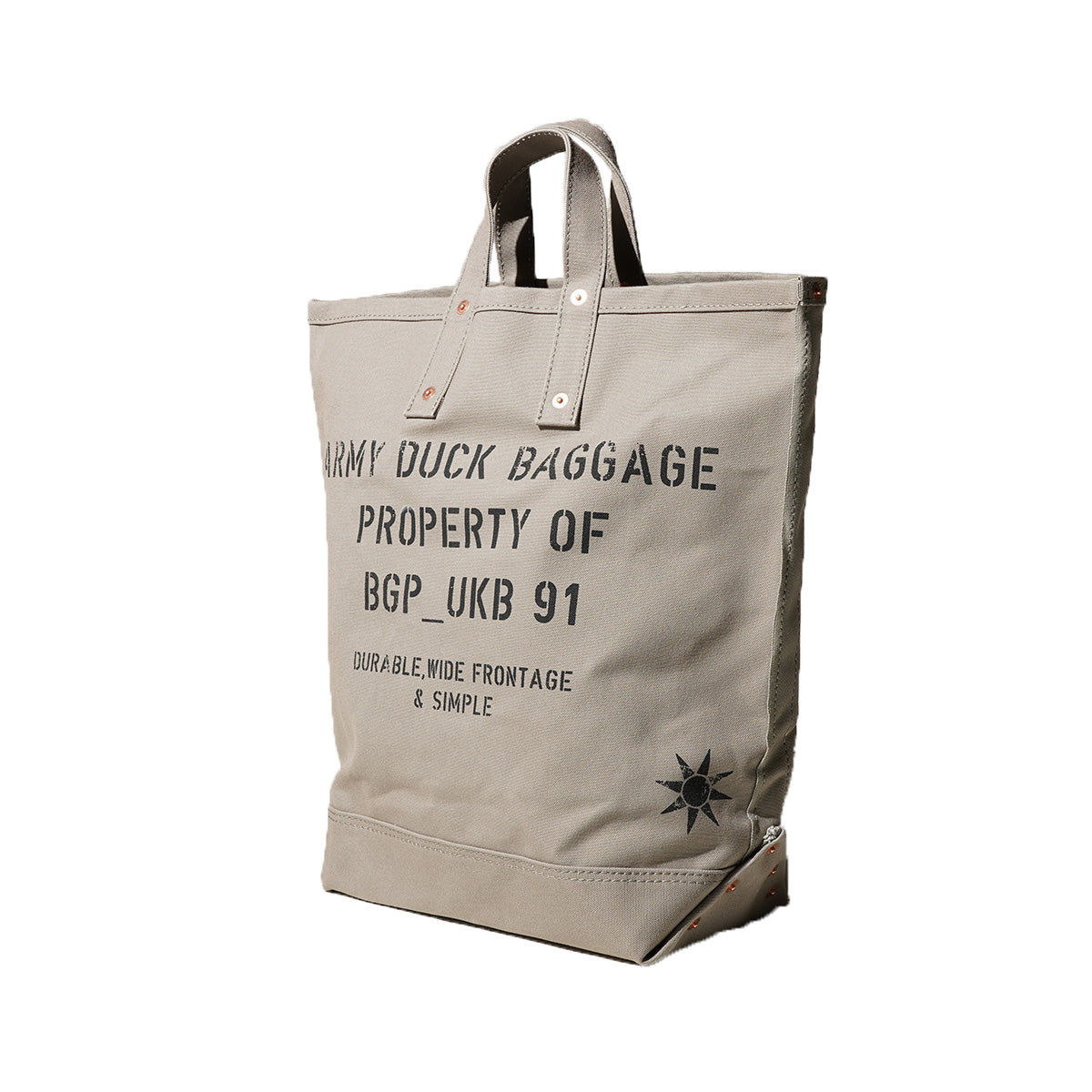 French Army Duck Vertical Tool Tote Bag FGRN004