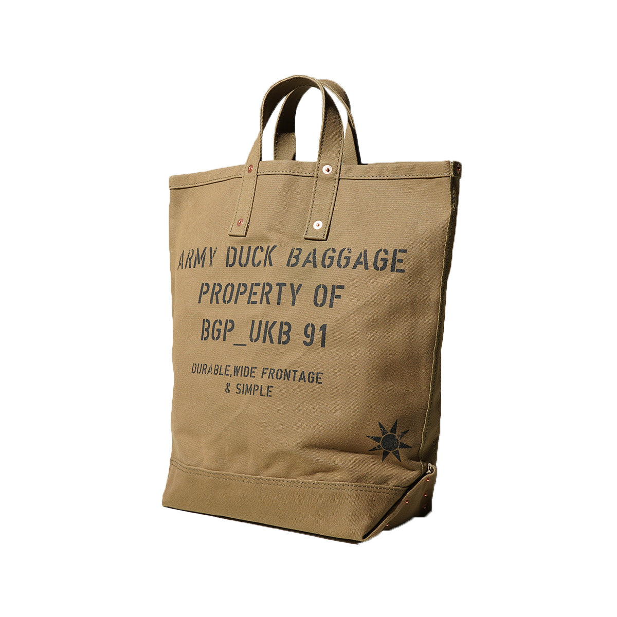French Army Duck Vertical Tool Tote Bag FGRN004