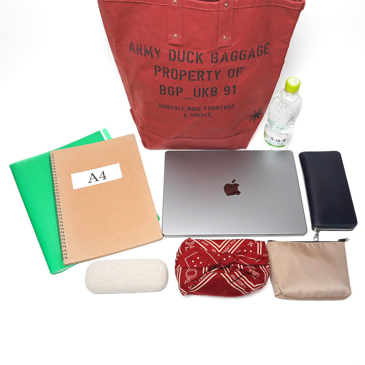 フレンチアーミーダック タテ型 ツールトートバッグ FGRN004