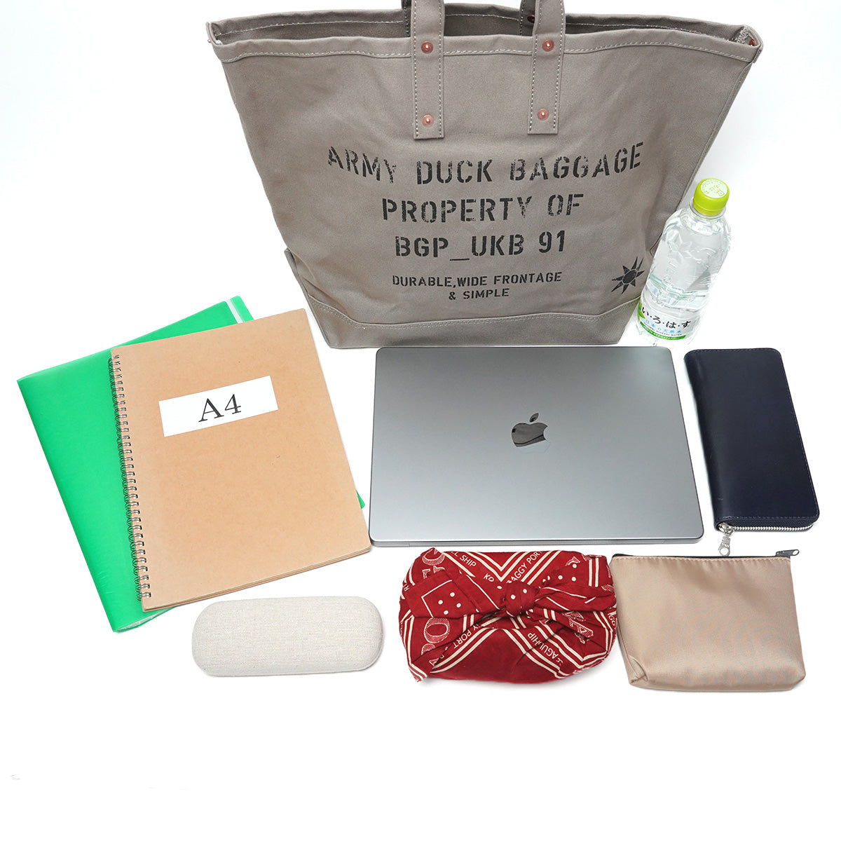 French Army Duck Horizontal Tool Tote Bag FGRN005