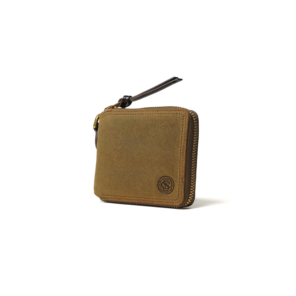 Oil suede round zipper bifold wallet FZKM12 