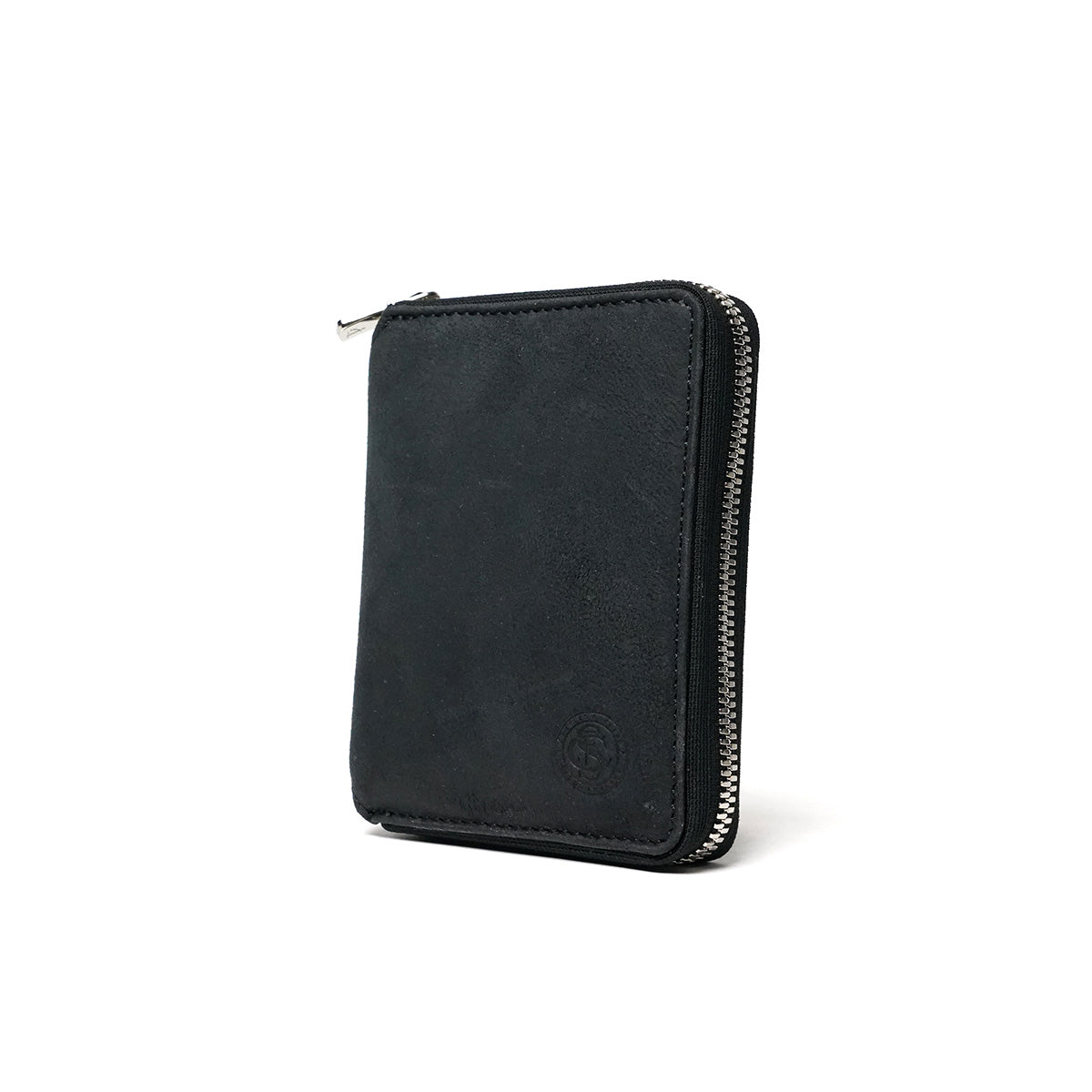 Waxed Elk Leather Round Zip Half Wallet FZKM851 