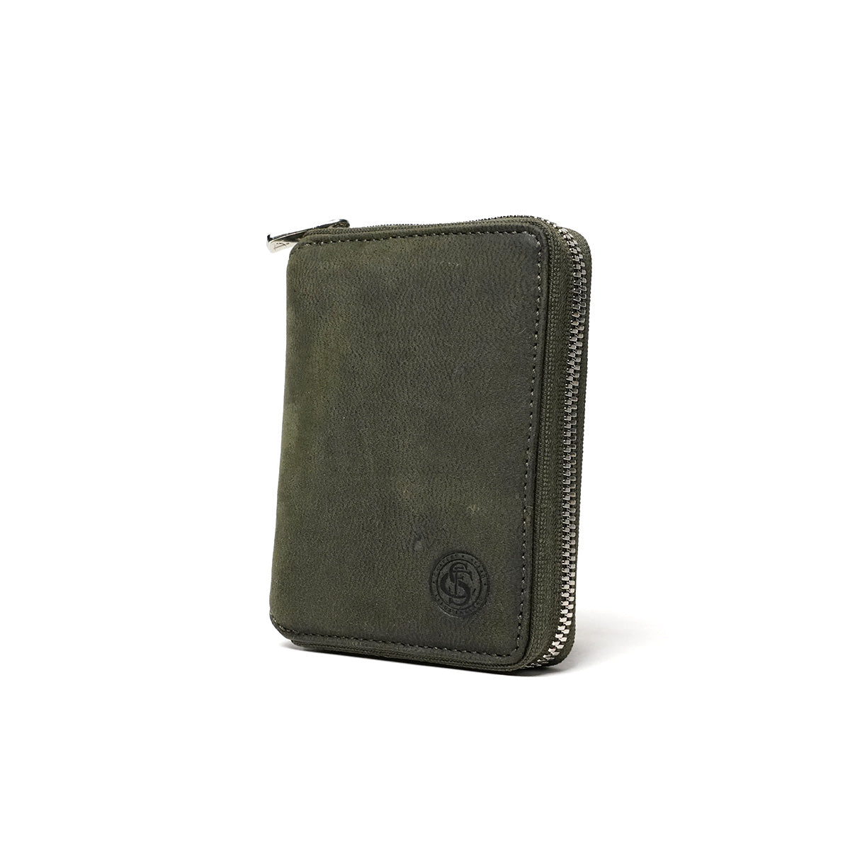 Waxed Elk Leather Round Zip Half Wallet FZKM851 