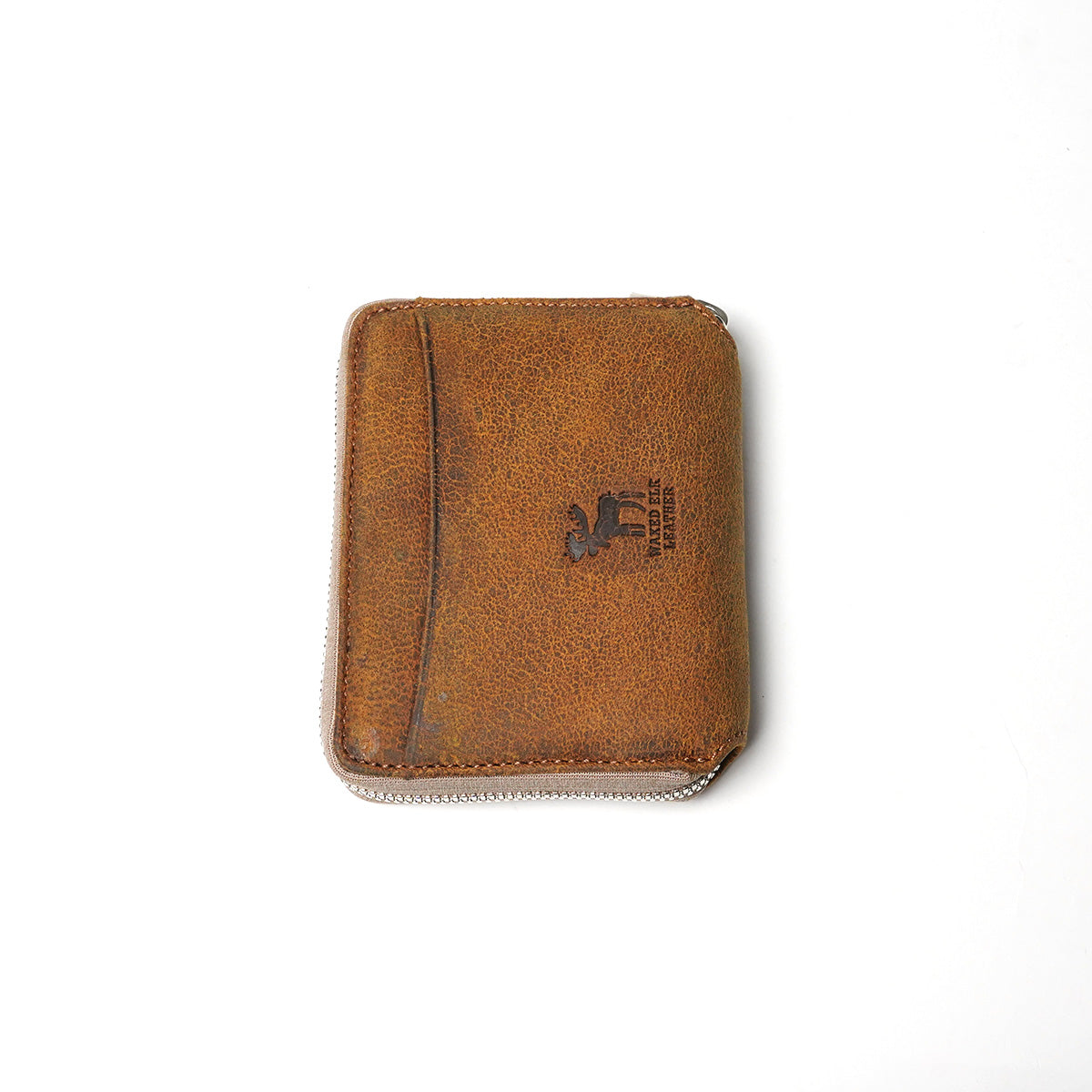 Waxed Elk Leather Round Zip Half Wallet FZKM851 