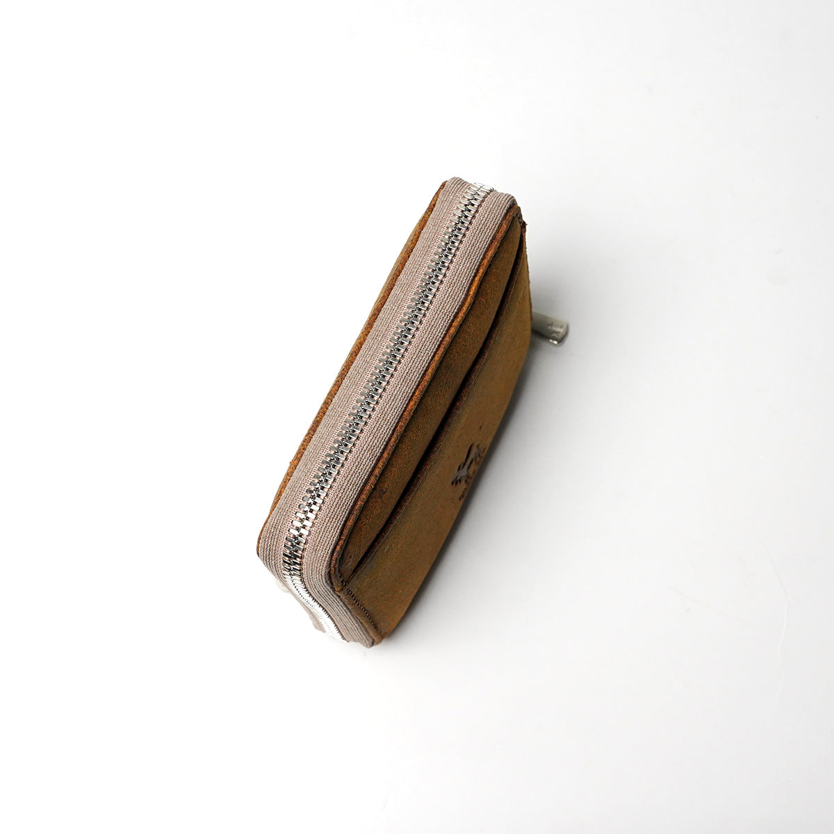 Waxed Elk Leather Round Zip Half Wallet FZKM851 