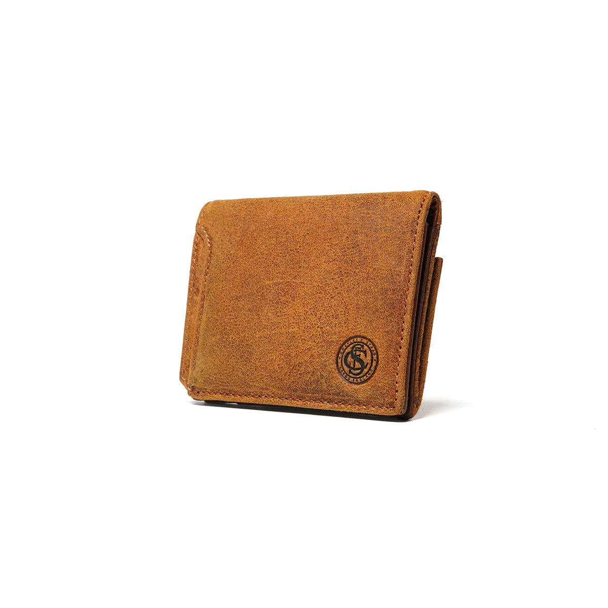 Waxed Elk Leather Bifold Mini Wallet FZKM854 