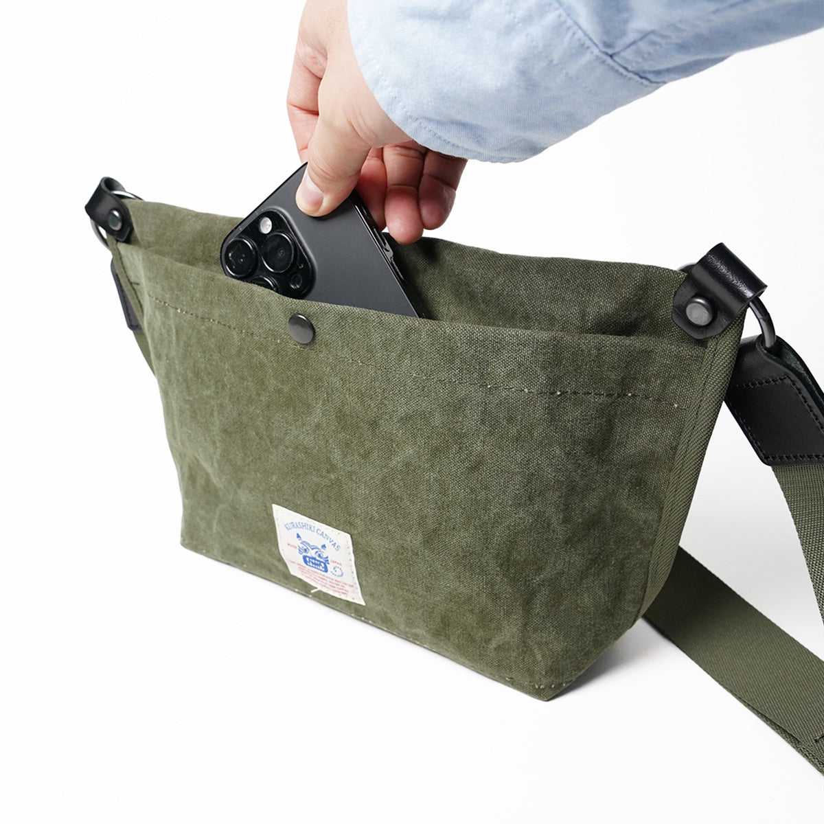 TIGER CANVAS Mini Shoulder Bag GRN880
