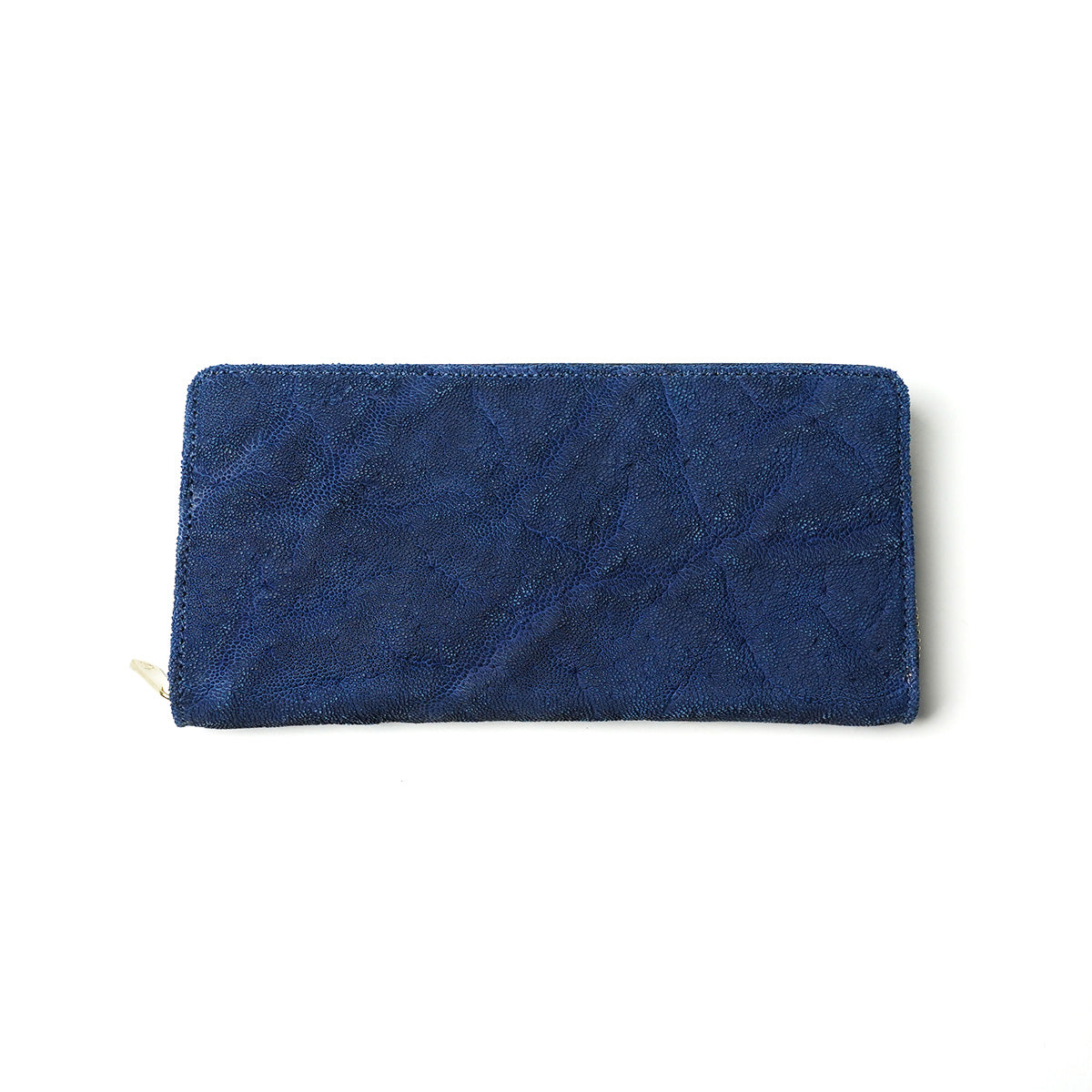Indigo dyed x elephant leather round zipper long wallet HRD1000